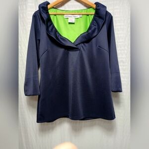 Grechen Scott Jersey Ruffneck 3/4 Sleeve Top. Ladise Size M